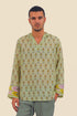 Shirt in printed cotton gauze with hoodie